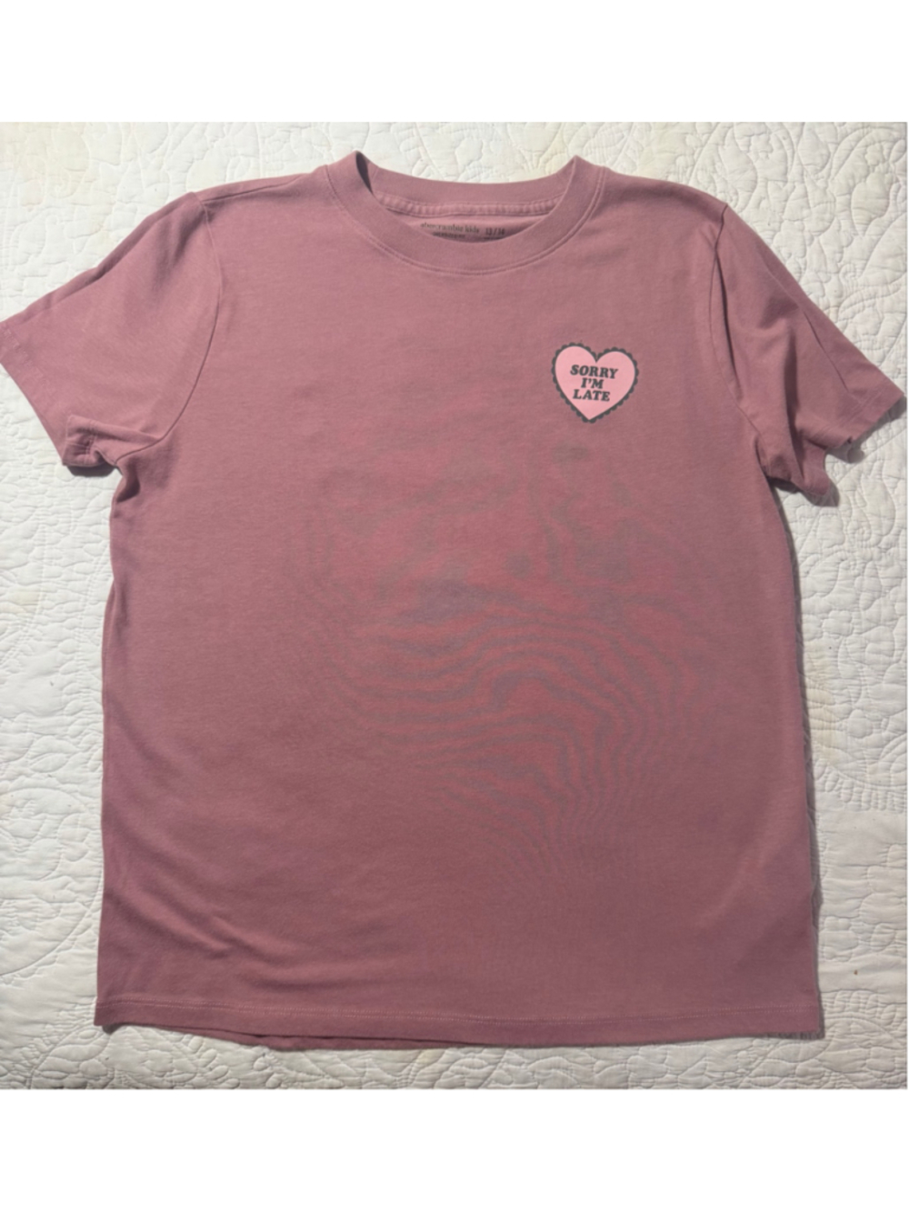 Abercrombie Kids Graphic Tee Size 14 Pink Cat Heart